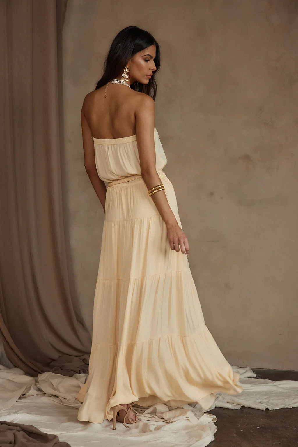 Luna Yellow Strapless Maxi Dress sold by 12th Tribe product image thumbnail 2