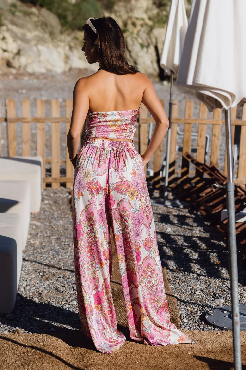 Marigold Pink Paisley Strapless Top sold by 12th Tribe product image thumbnail 3