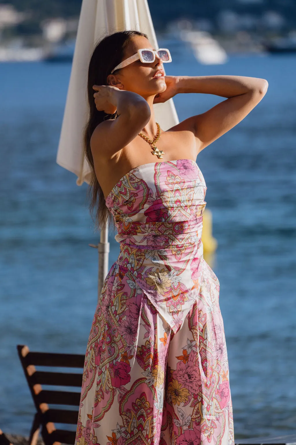 Marigold Pink Paisley Strapless Top sold by 12th Tribe product image thumbnail 4