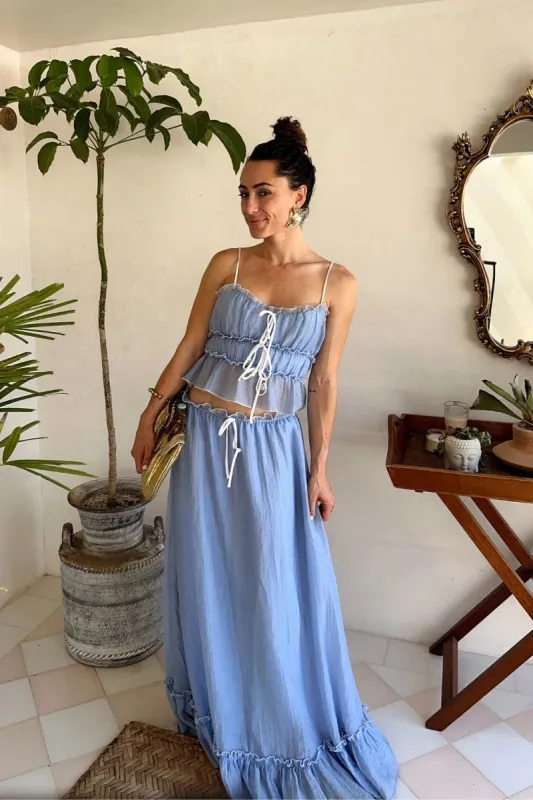 Dahlia Blue Tank sold by 12th Tribe