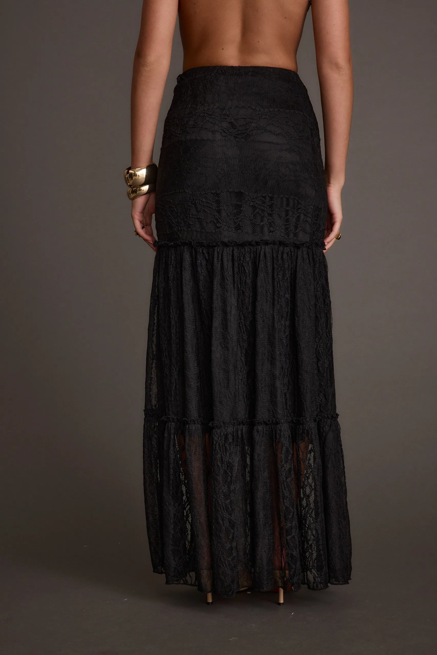 Poppy Black Lace Maxi Skirt sold by 12th Tribe product image thumbnail 2