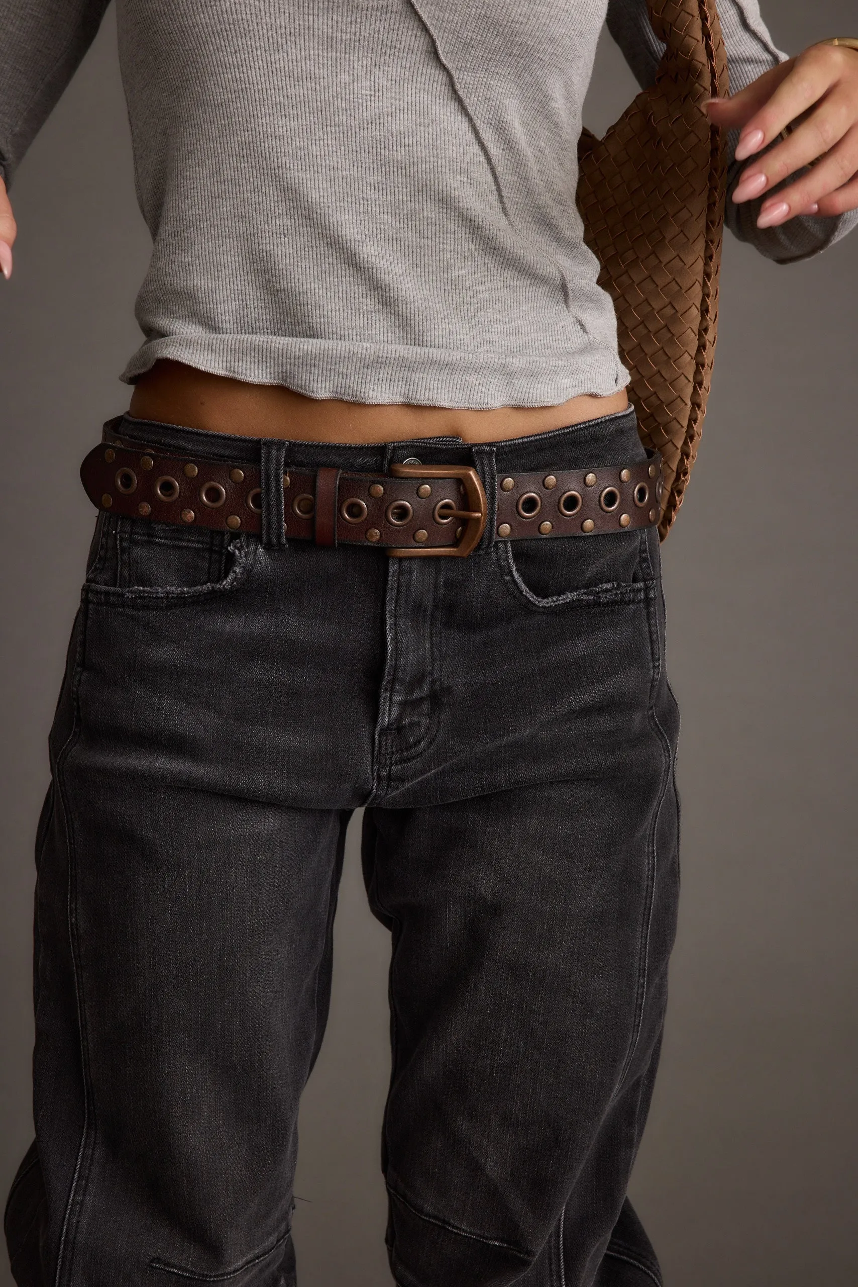 Cedar Brown Embellished Leather Belt sold by 12th Tribe
