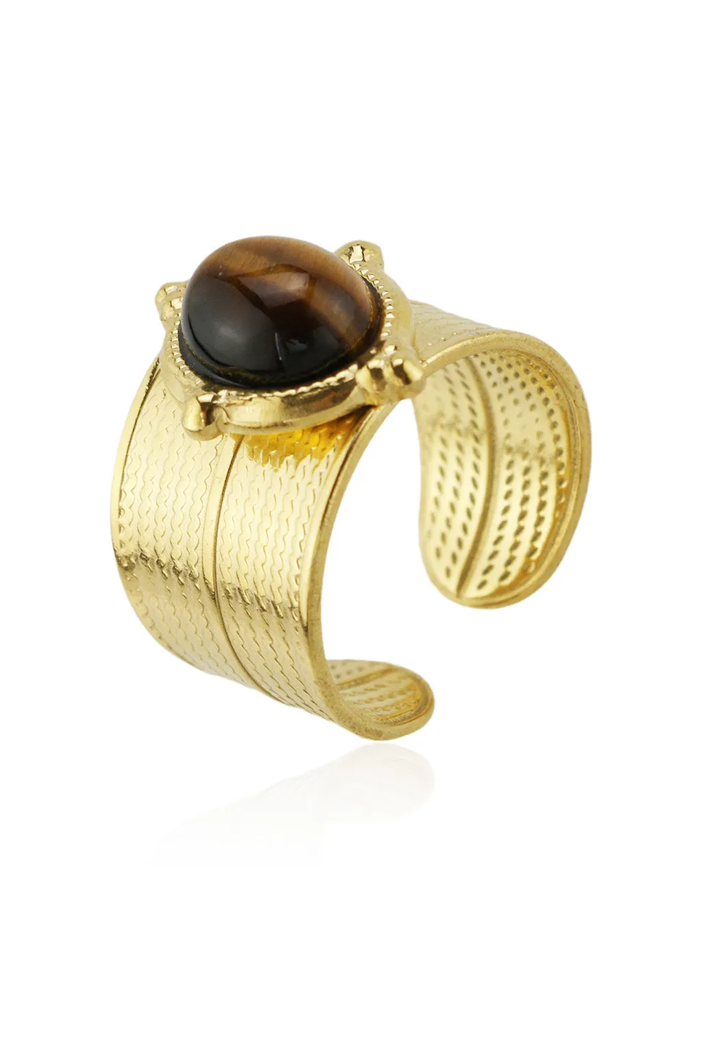 Josie Tigers Eye Statement Ring sold by 12th Tribe product image thumbnail 4