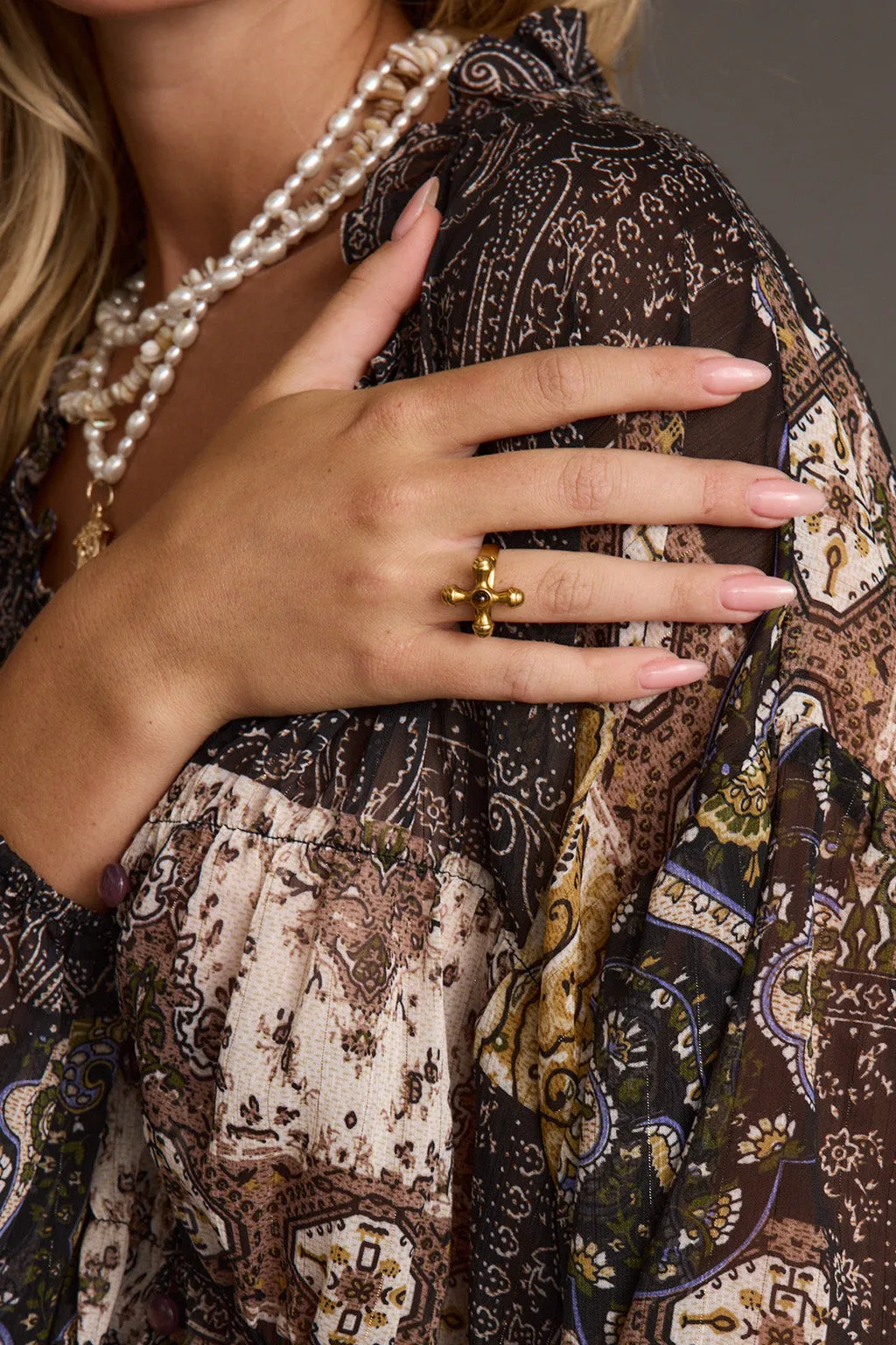 Standout Tigers Eye Cross Ring sold by 12th Tribe product image thumbnail 2