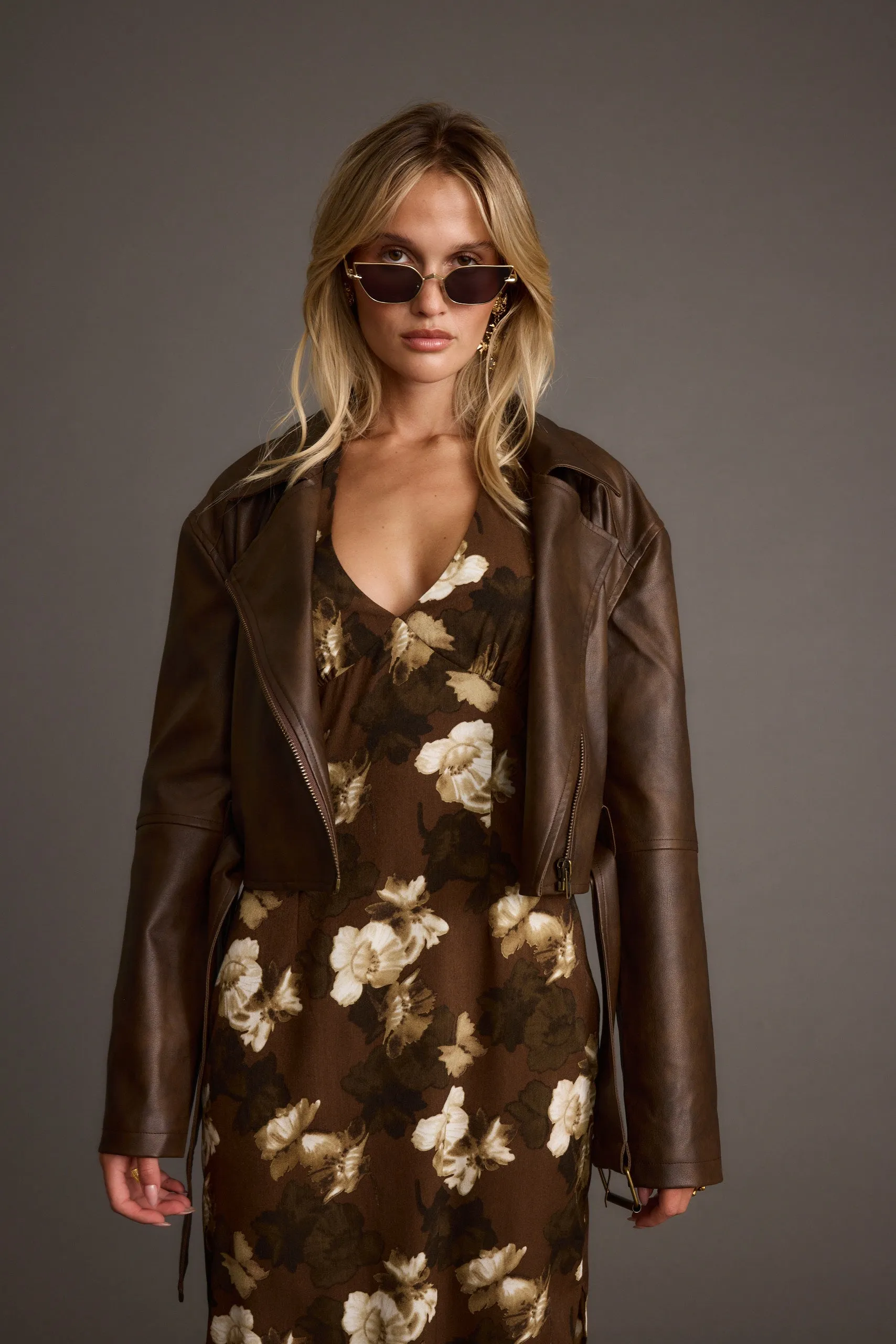 Mulholland Mocha Vegan Leather Moto Jacket sold by 12th Tribe product image thumbnail 5