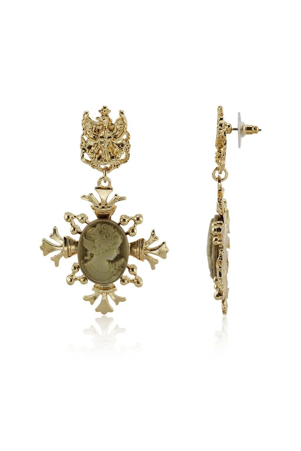 Victorian Gold Statement Earrings sold by 12th Tribe product image thumbnail 4