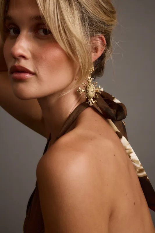 Victorian Gold Statement Earrings sold by 12th Tribe