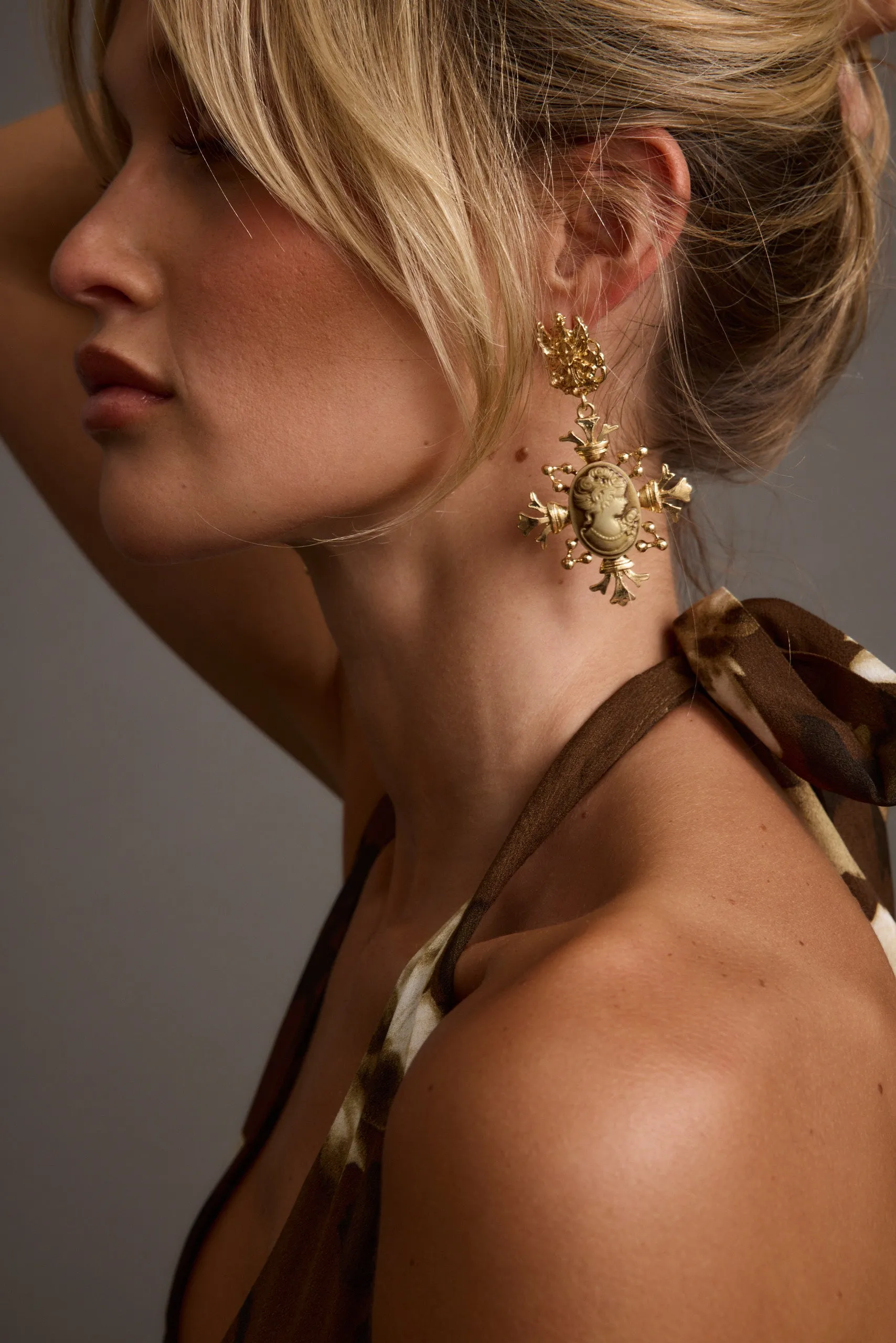 Victorian Gold Statement Earrings sold by 12th Tribe product image thumbnail 2