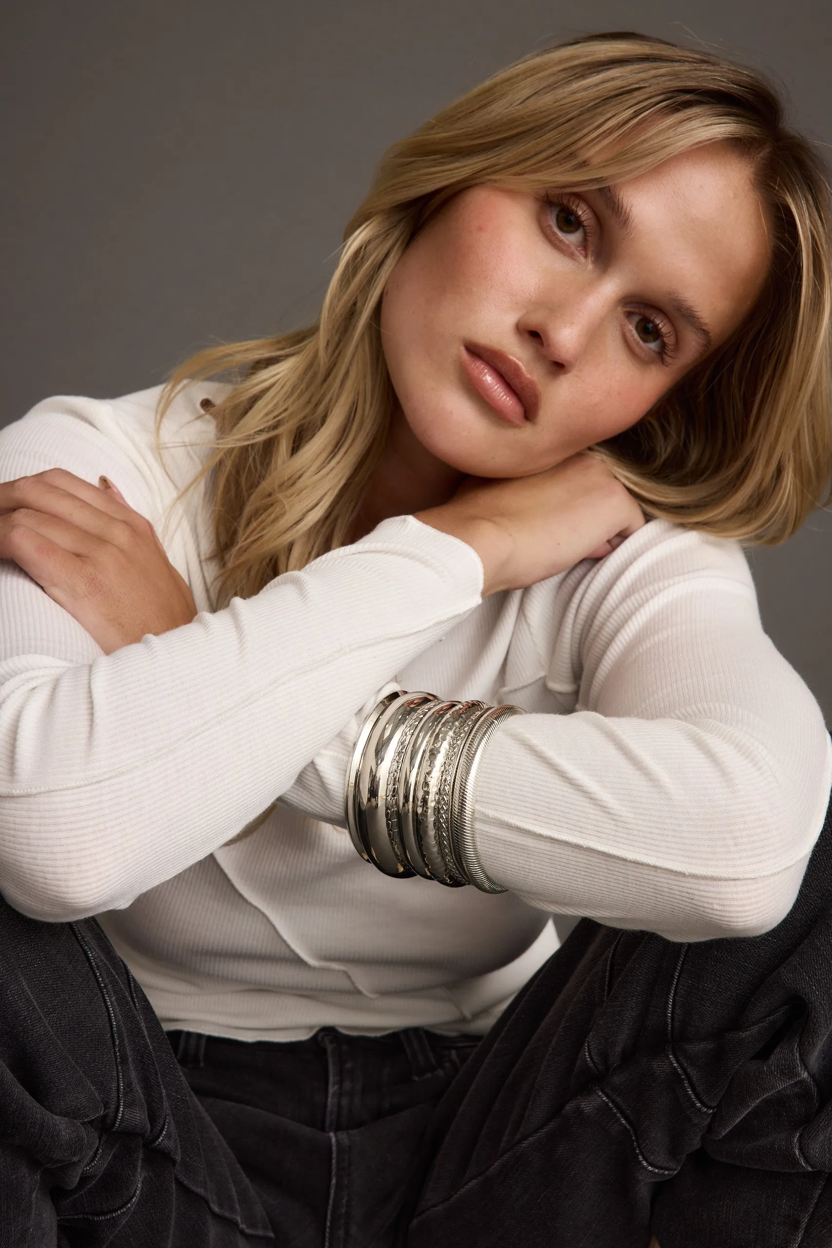 Jesse Silver Bracelet Stack sold by 12th Tribe product image thumbnail 3