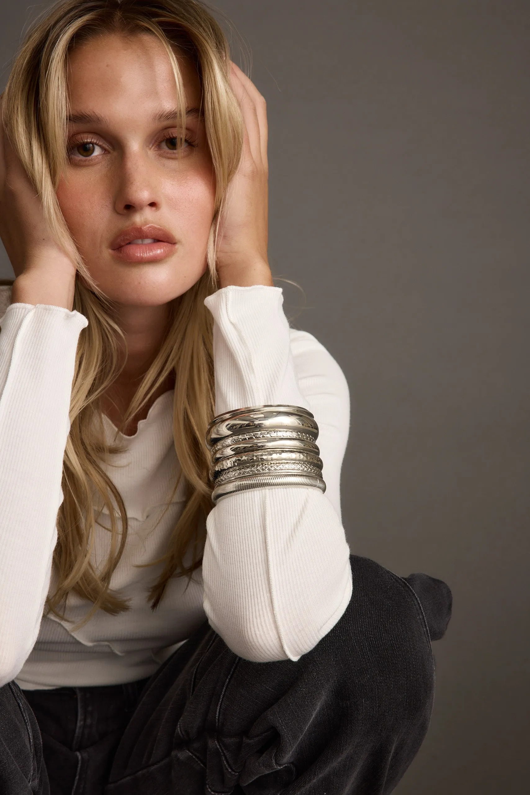Jesse Silver Bracelet Stack sold by 12th Tribe product image thumbnail 4