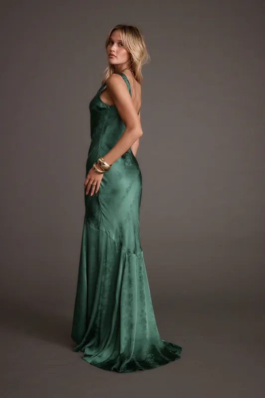 Willow Emerald Jacquard Maxi Dress sold by 12th Tribe