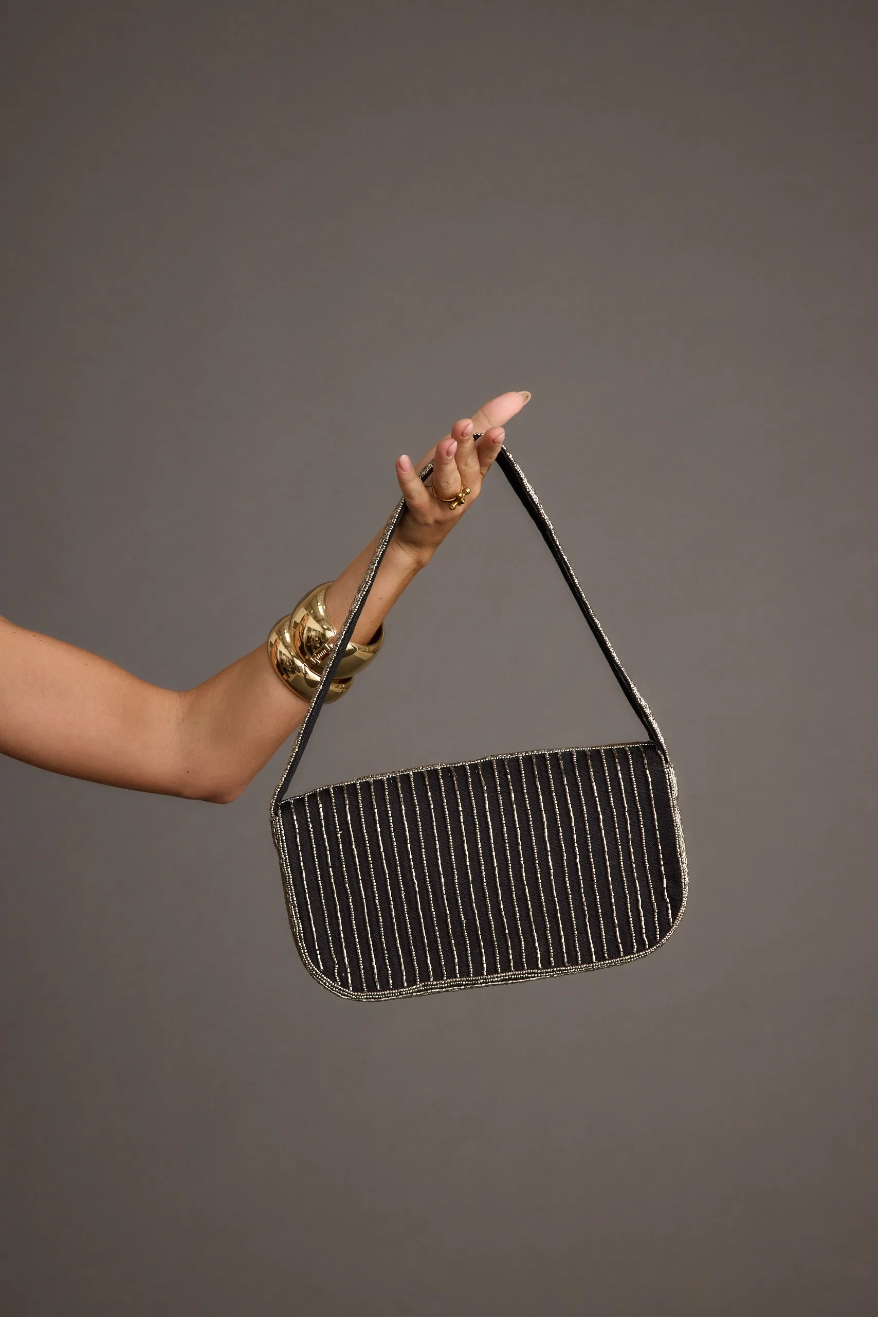 Lucy Silver and Gold Beaded Abstract Printed Bag sold by 12th Tribe product image thumbnail 2