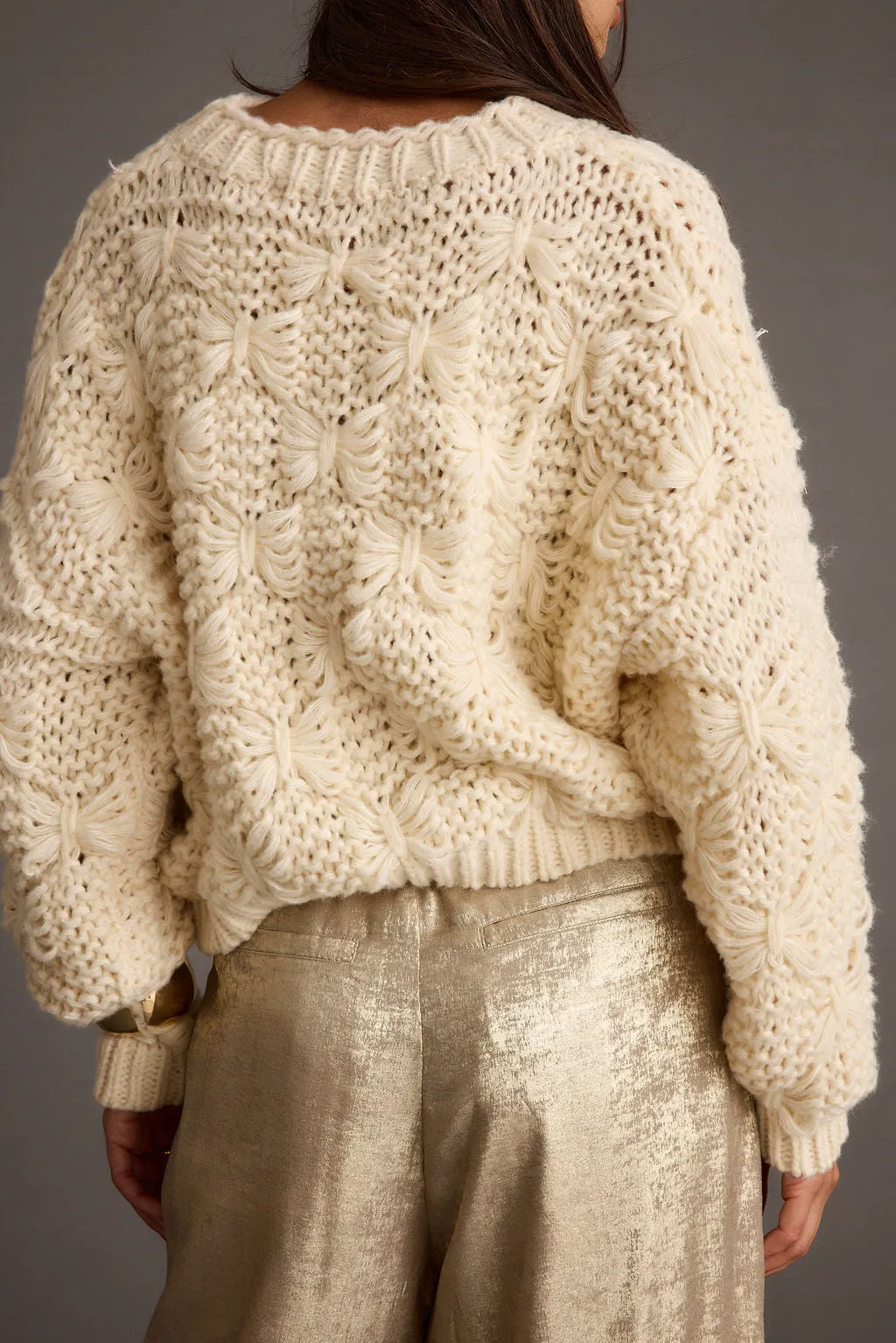 Bethany Cream Cable Knit Sweater sold by 12th Tribe product image thumbnail 2
