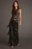 Shadows Black Lace Fringe Maxi Dress sold by 12th Tribe