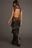 Shadows Black Lace Fringe Maxi Dress sold by 12th Tribe