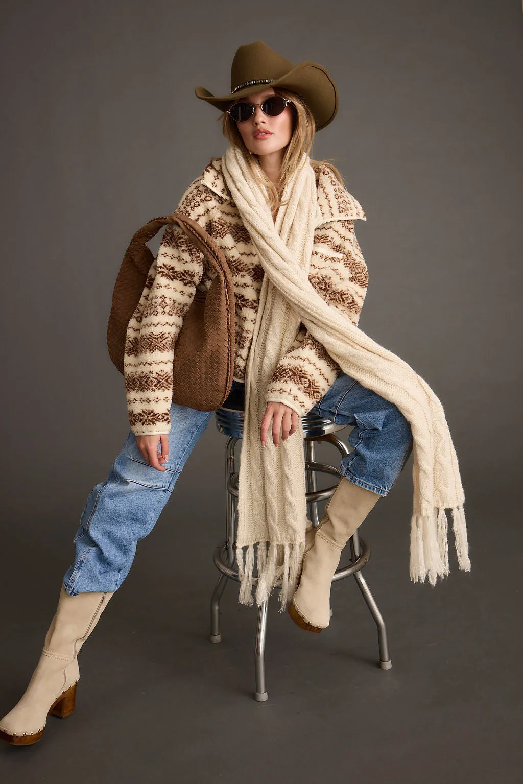 Arizona Cream Printed Sherpa Jacket sold by 12th Tribe product image thumbnail 5