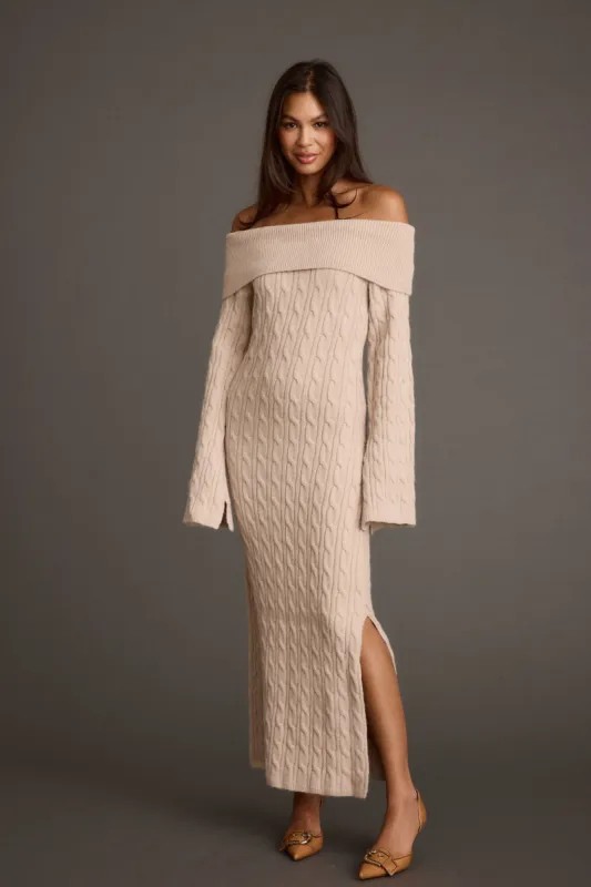 Rhiannon Dusty Rose Sweater Maxi Dress sold by 12th Tribe