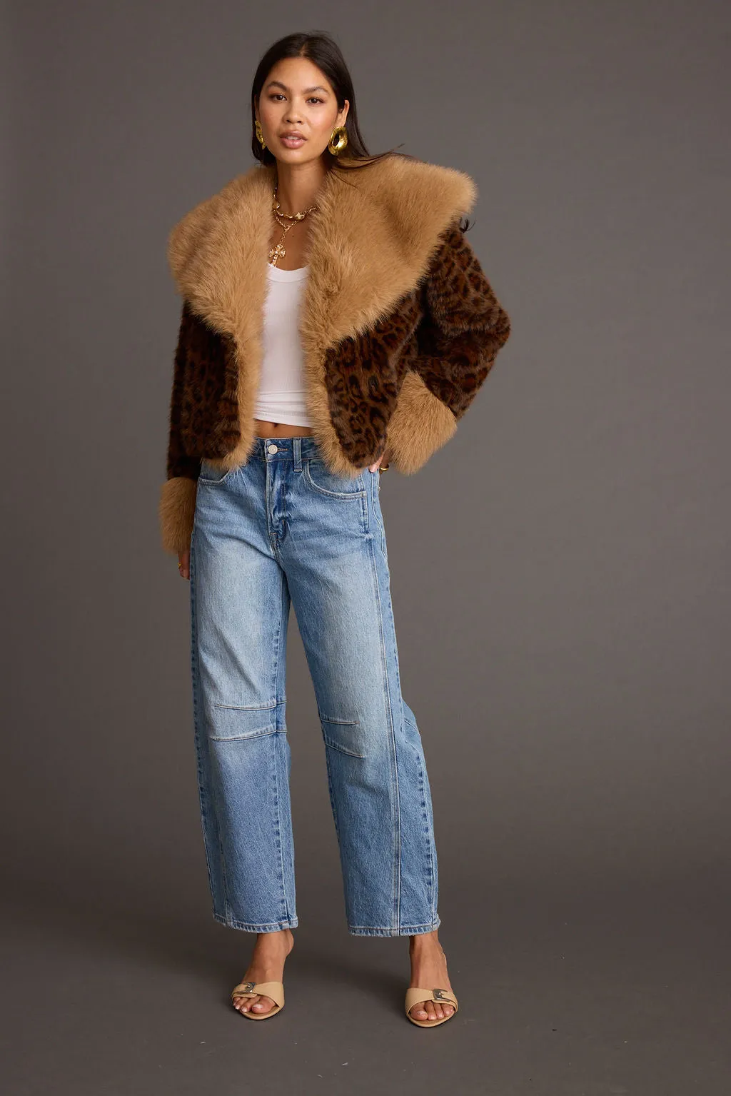Wild Heart Leopard Faux Fur Cropped Jacket sold by 12th Tribe product image thumbnail 4