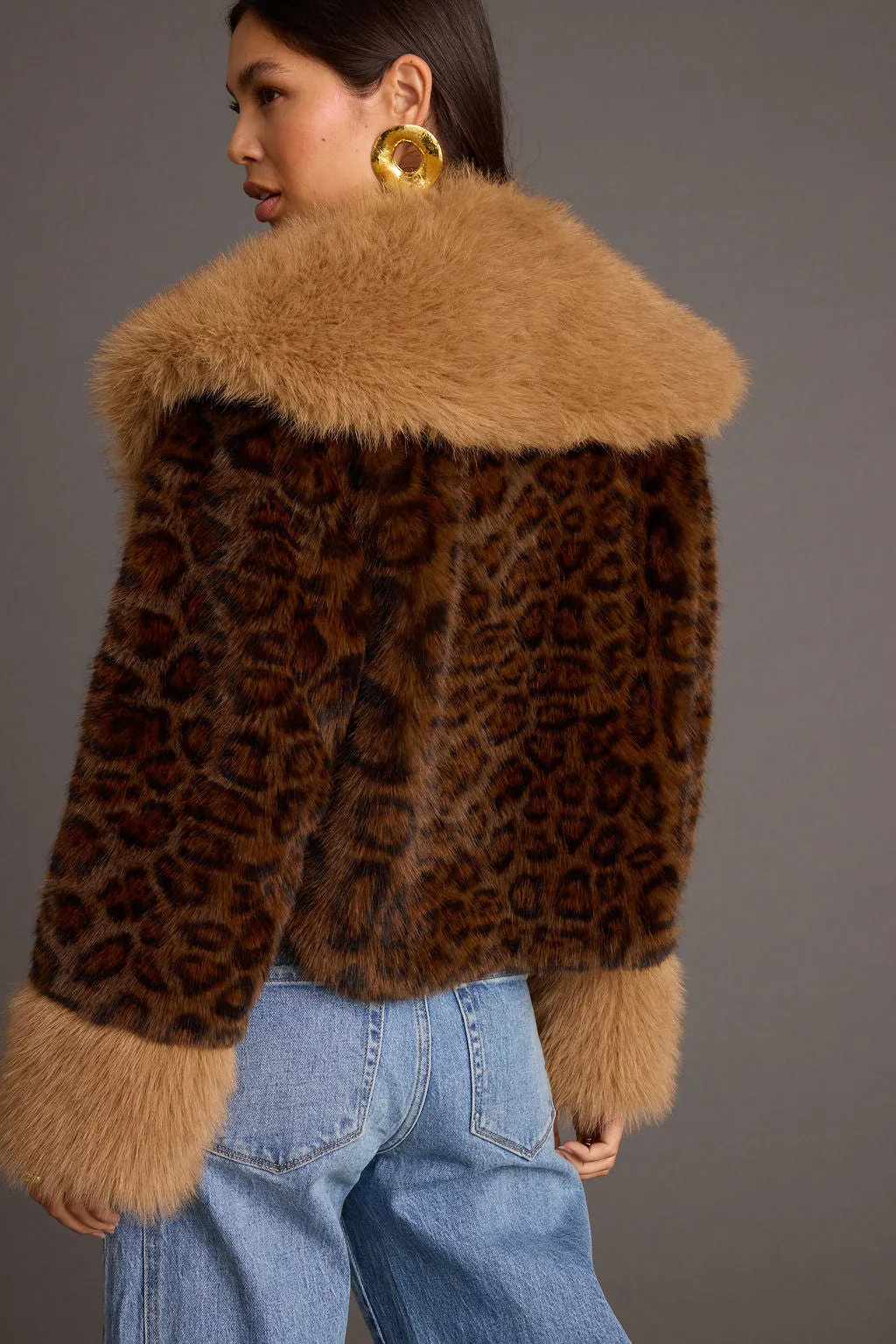 Wild Heart Leopard Faux Fur Cropped Jacket sold by 12th Tribe product image thumbnail 3