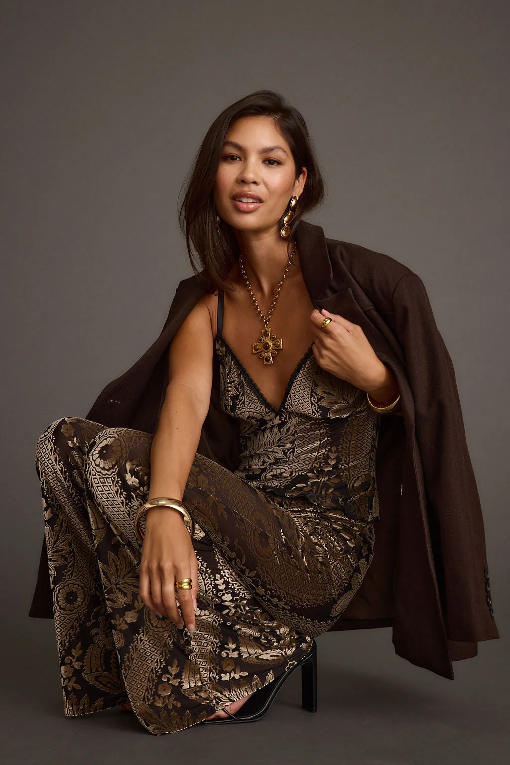 Silver Springs Burnout Velvet Flare Pants sold by 12th Tribe product image thumbnail 2