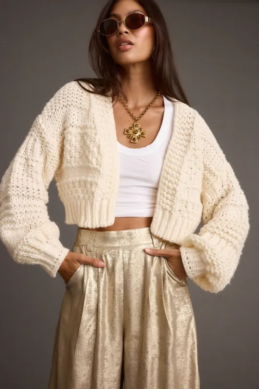 Rowan Cream Cable Knit Cardigan sold by 12th Tribe