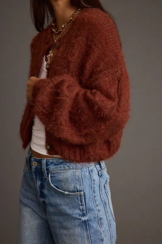 Archie Rust Cropped Cardigan made by 12th Tribe