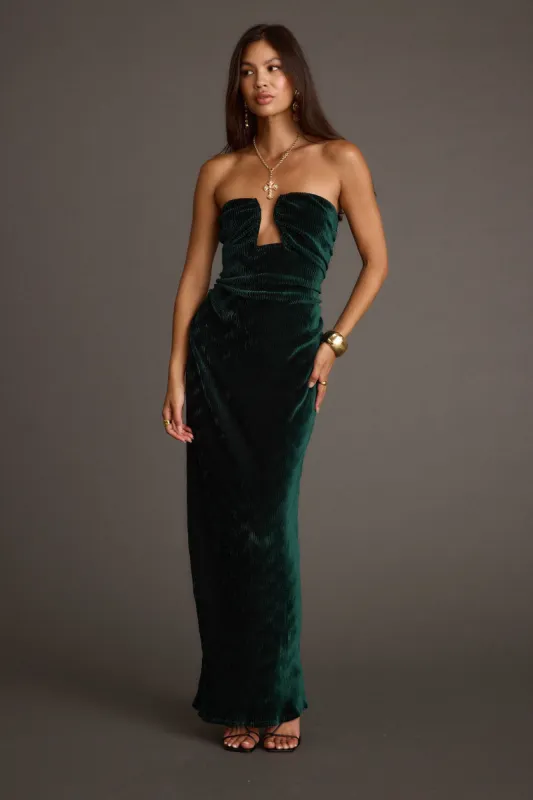 Jones Emerald Velvet Maxi Dress made by 12th Tribe