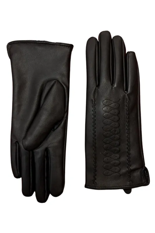After Hours Black Vegan Leather Gloves sold by 12th Tribe
