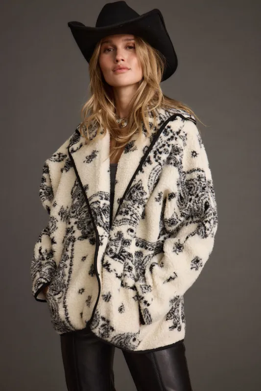 Coyote Printed Sherpa Jacket sold by 12th Tribe