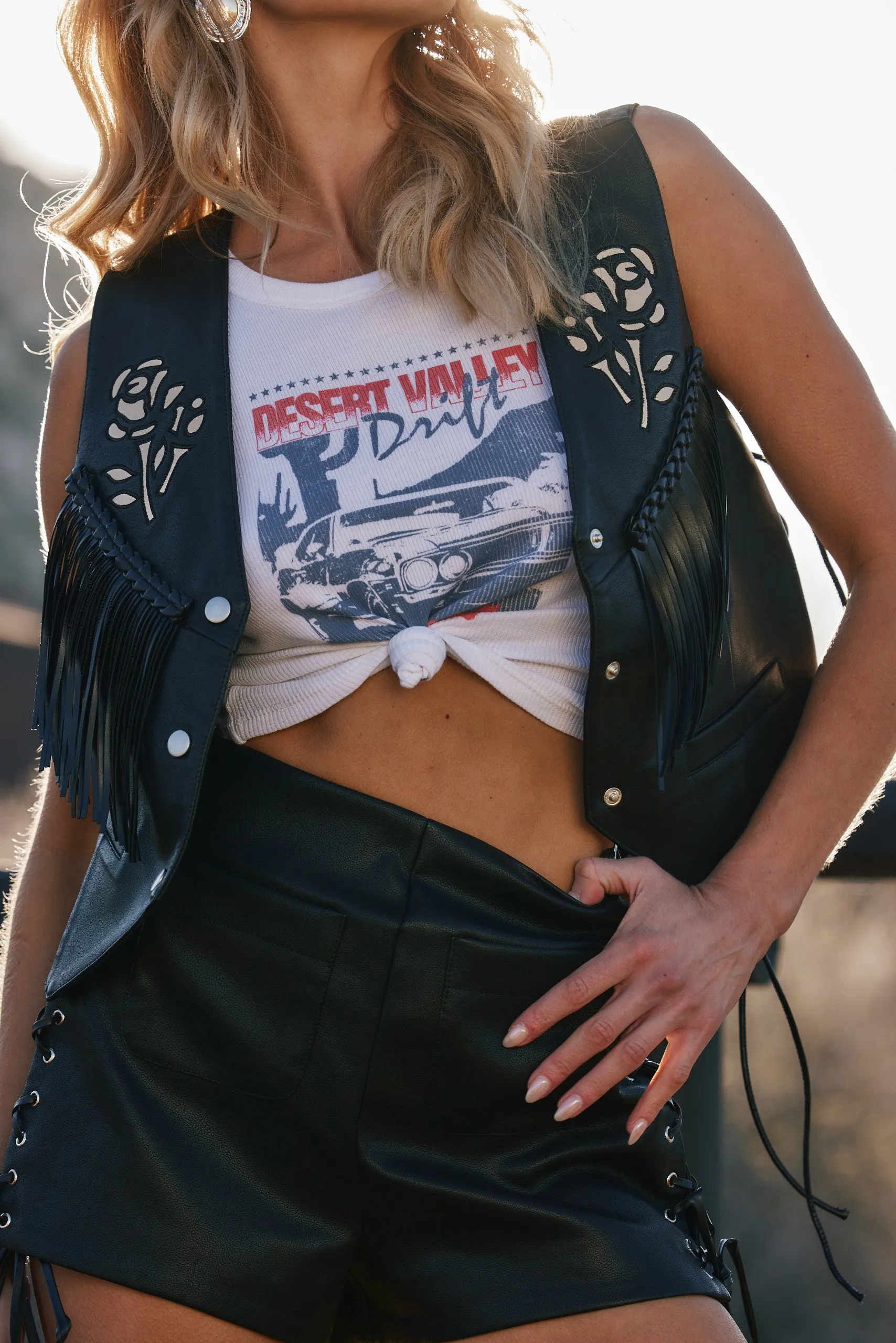 Desert Valley Drift Graphic White Tank sold by 12th Tribe