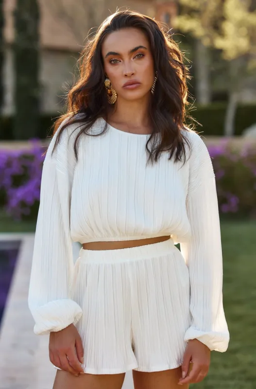Portofino White Plisse Top sold by 12th Tribe