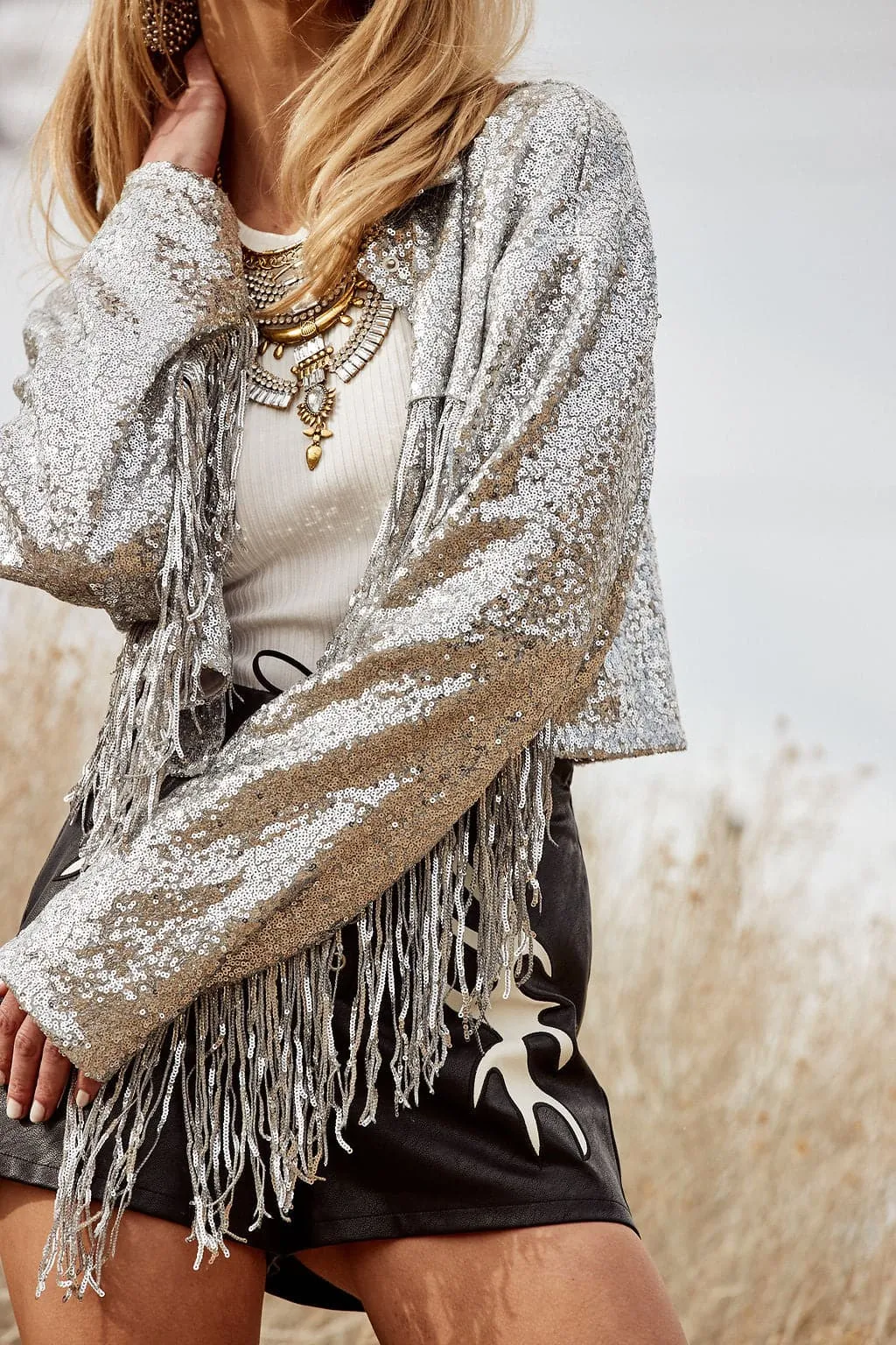 Star Crossed Sequin Fringe Jacket sold by 12th Tribe product image thumbnail 2