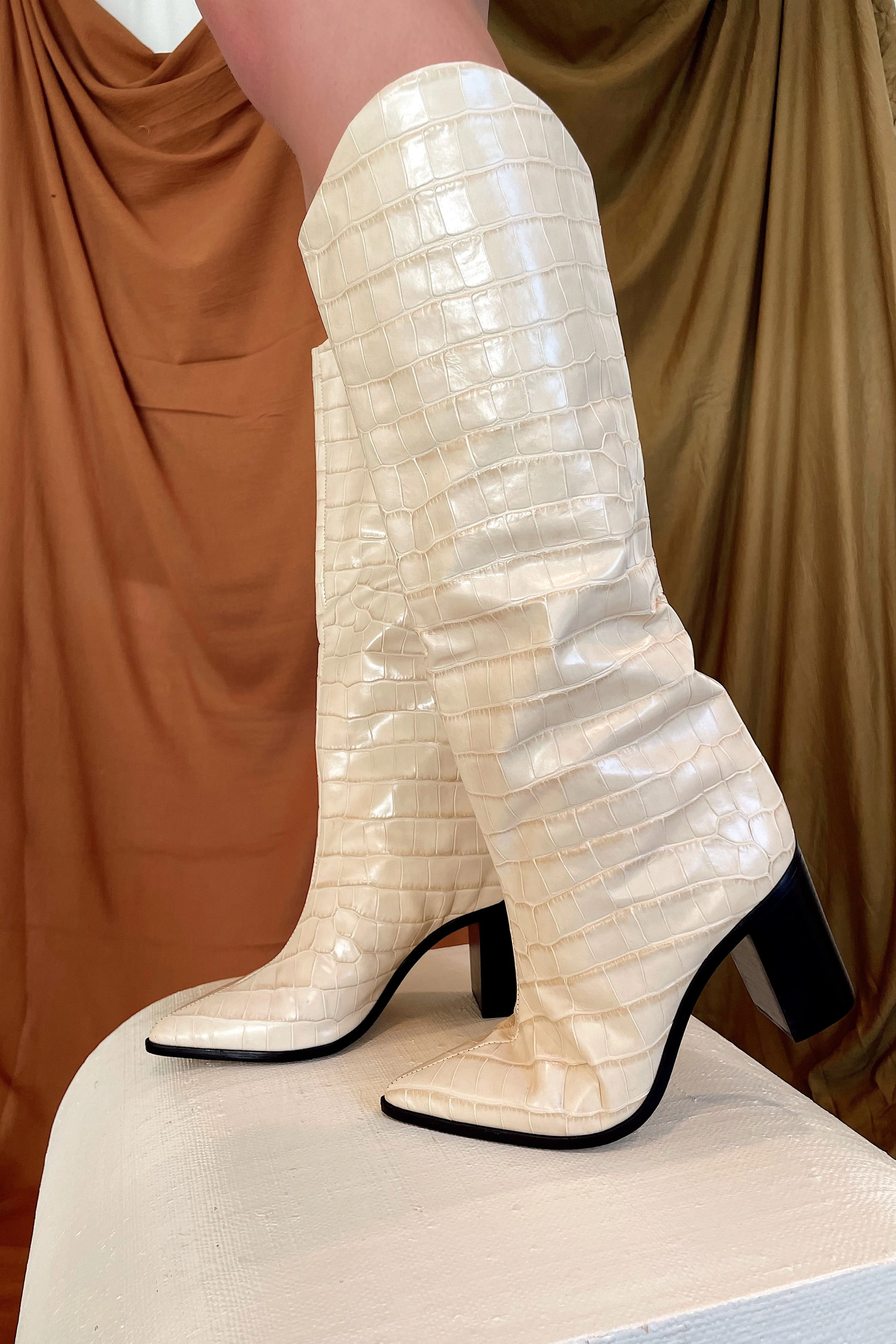 SCHUTZ Analeah Egg Shell Croc Boot sold by 12th Tribe product image thumbnail 3