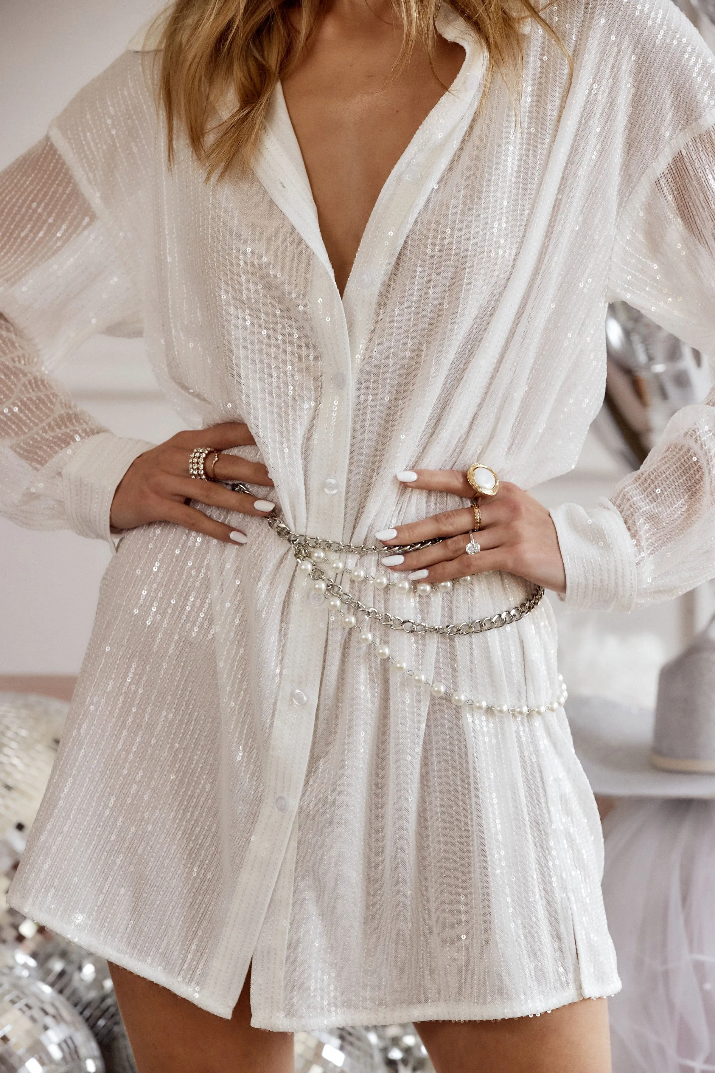 Mimi Pearl and Silver Chain Belt sold by 12th Tribe product image thumbnail 3