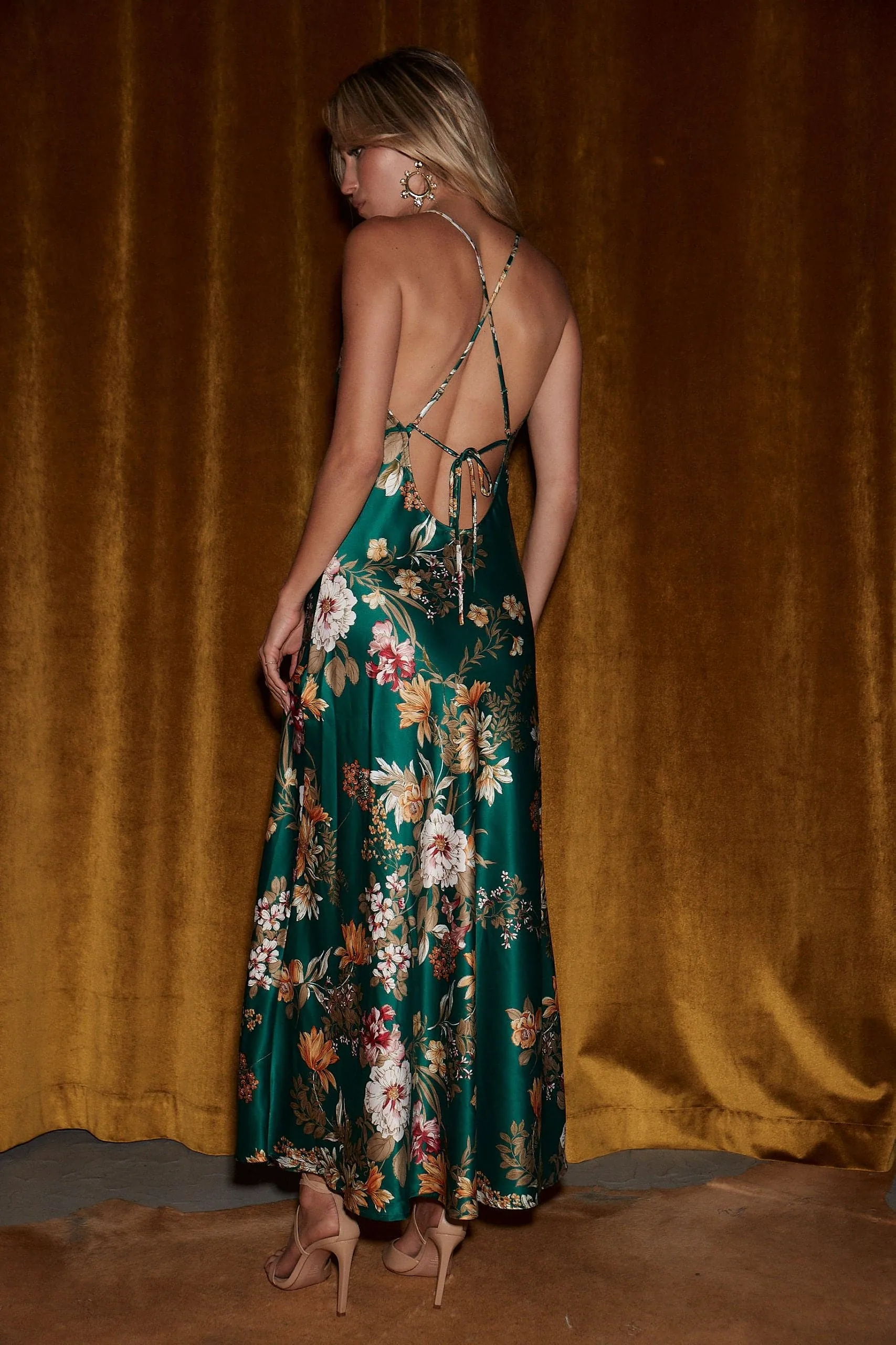 Natalia Emerald Floral Maxi Dress sold by 12th Tribe product image thumbnail 2