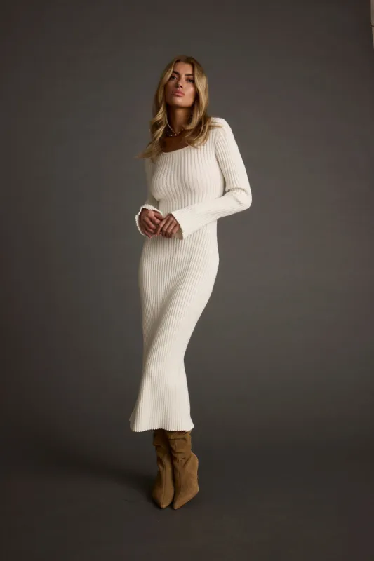 Gwyneth White Sweater Midi Dress sold by 12th Tribe