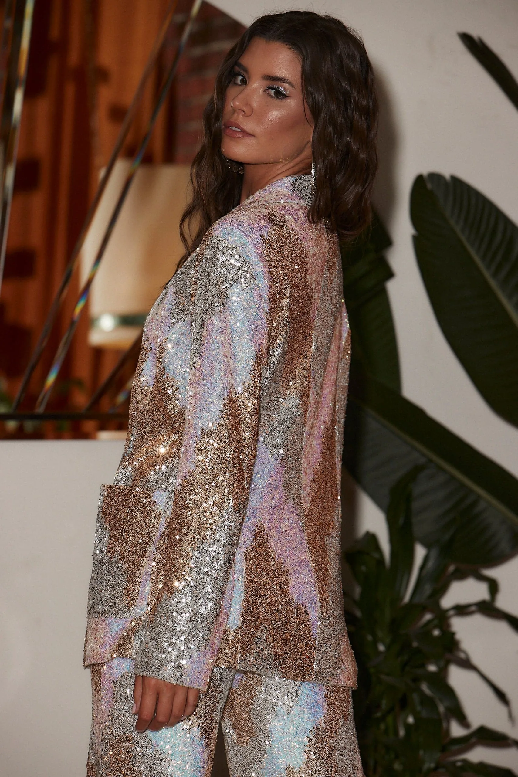 Genevieve Ivory Multi Sequin Blazer sold by 12th Tribe product image thumbnail 2