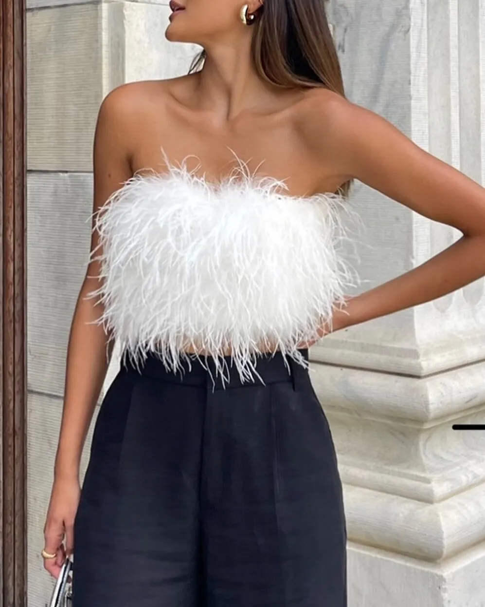 Chanel White Faux Feather Top sold by 12th Tribe product image thumbnail 2