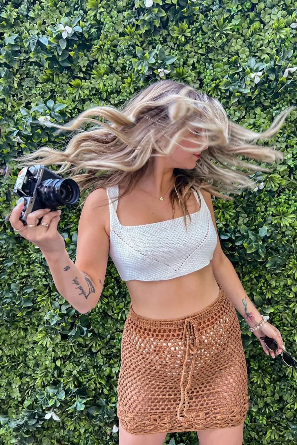 Carried Away Cafe Crochet Skirt sold by 12th Tribe