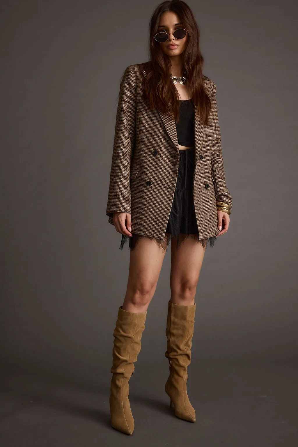 Bexley Black Lace Trim Mini Skirt sold by 12th Tribe product image thumbnail 5