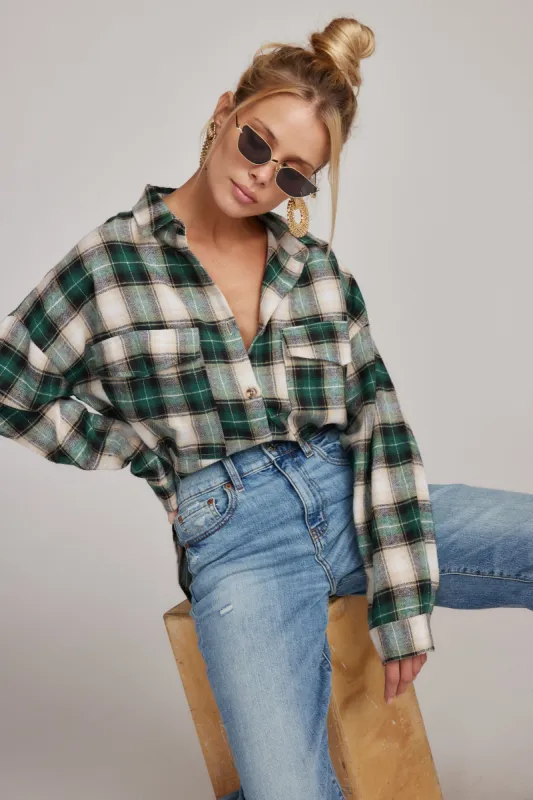 Forest Green Flannel sold by 12th Tribe