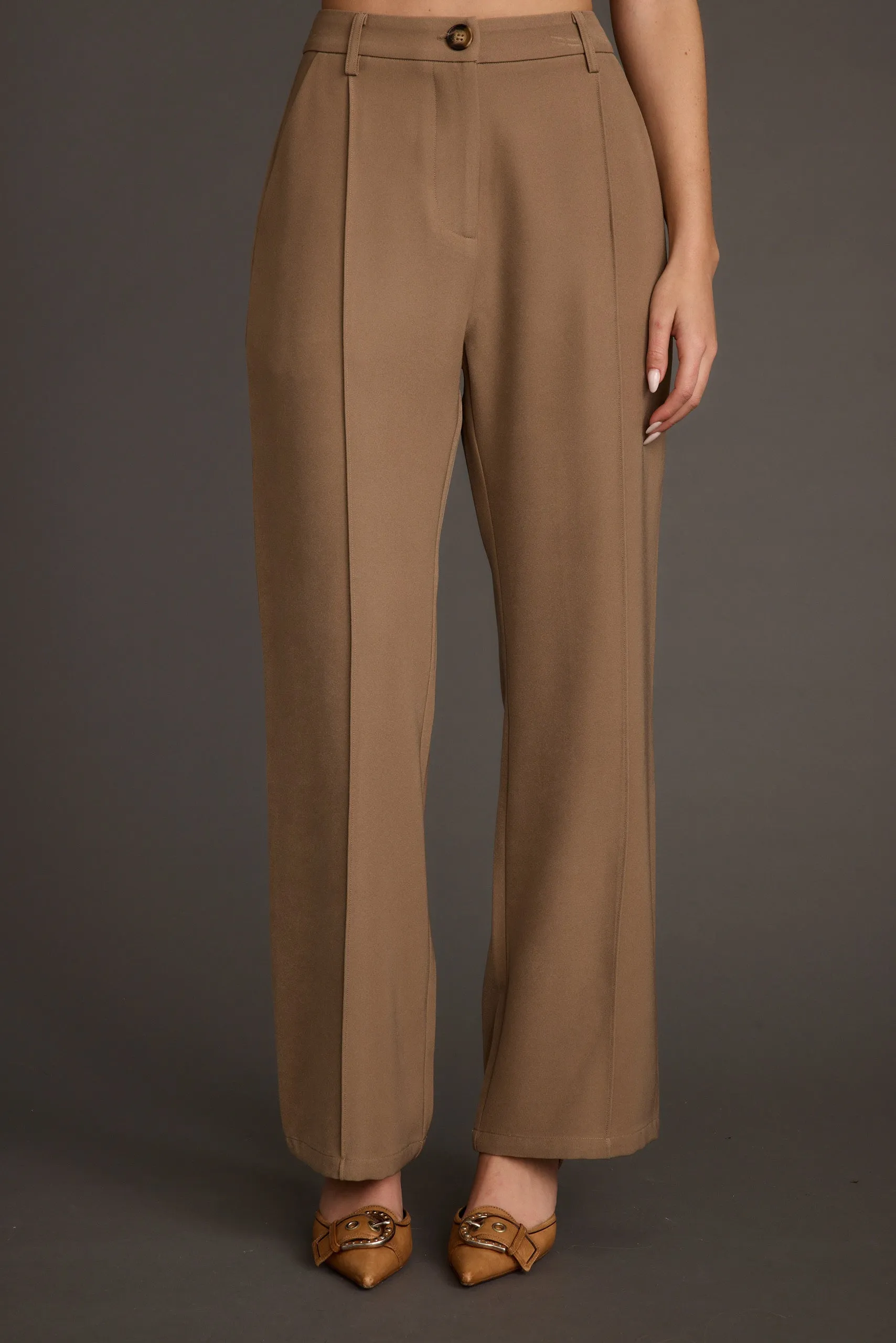 Virginia Taupe Seamed Slim Leg Trousers sold by 12th Tribe product image thumbnail 2