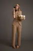 Virginia Taupe Seamed Slim Leg Trousers sold by 12th Tribe