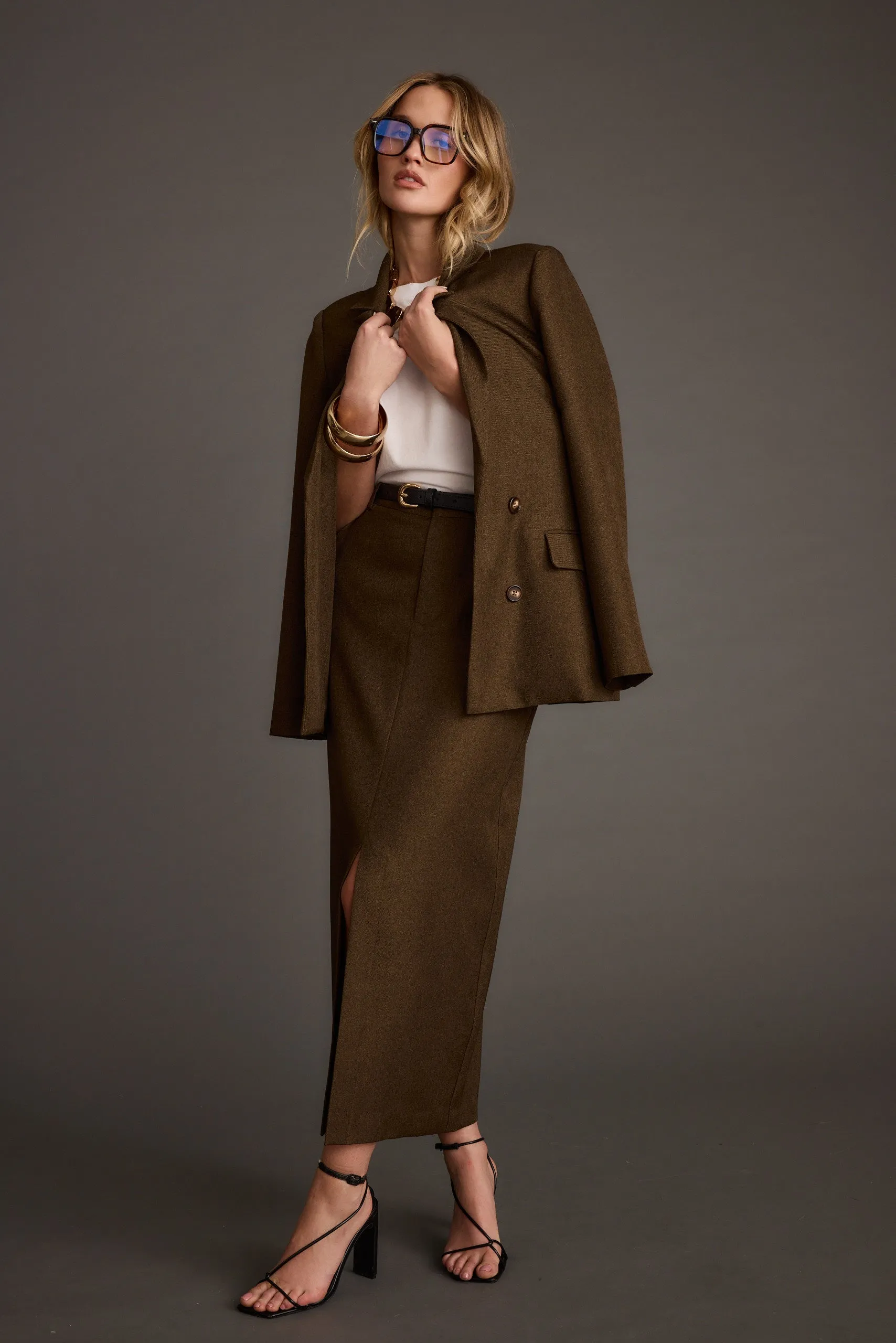 Tory Mocha Twill Blazer sold by 12th Tribe product image thumbnail 2