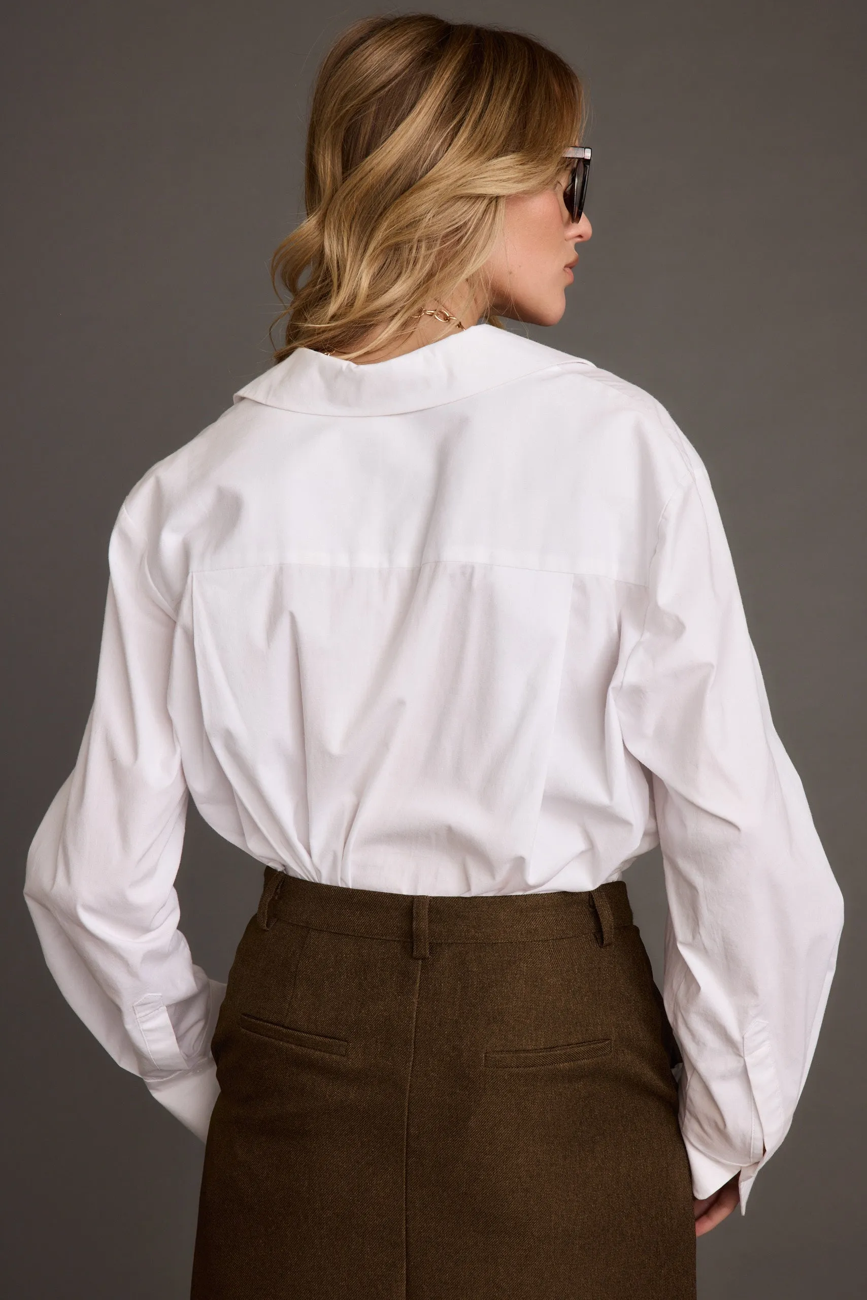 Gisele White Poplin Button Down sold by 12th Tribe product image thumbnail 3