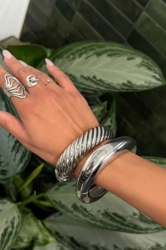 Elsa Set of 2 Silver Bangles sold by 12th Tribe