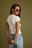 Abby White Ribbed Crew Neck Tee sold by 12th Tribe