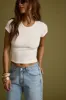 Abby White Ribbed Crew Neck Tee sold by 12th Tribe