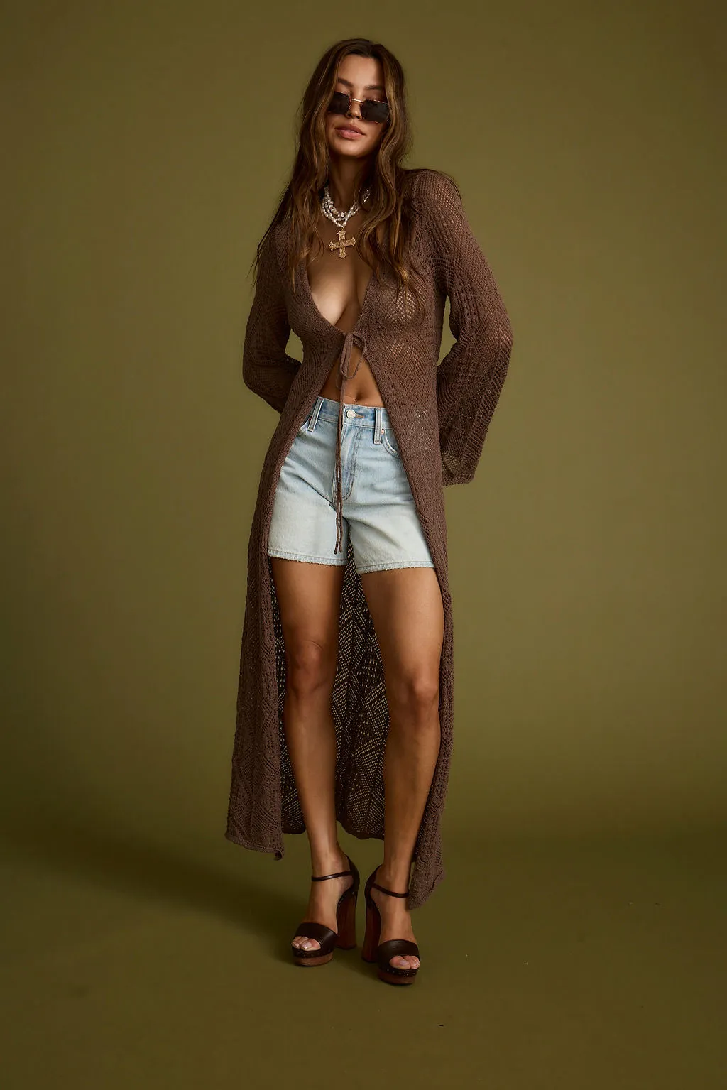 Oakley Mocha Knit Maxi Cardigan sold by 12th Tribe product image thumbnail 3