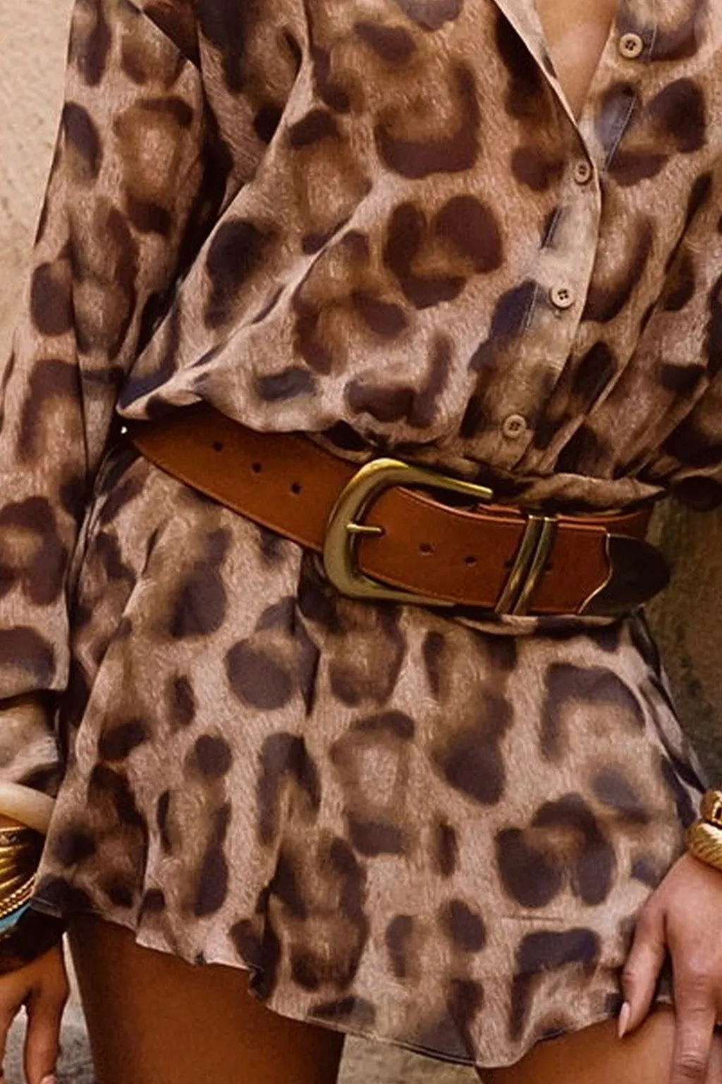 Jasper Brown and Gold Statement Belt sold by 12th Tribe